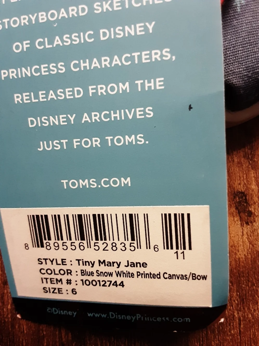 Toms x Disney Girls Red Satin Mary Jane Dress Shoes Size 6